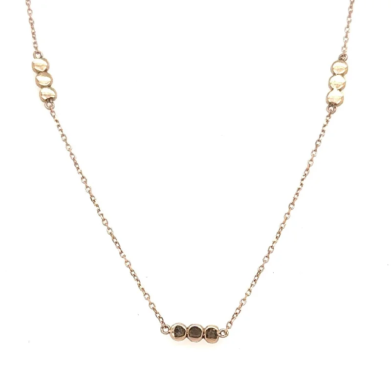 3 Dot Beaded Station Necklace (RN1842)