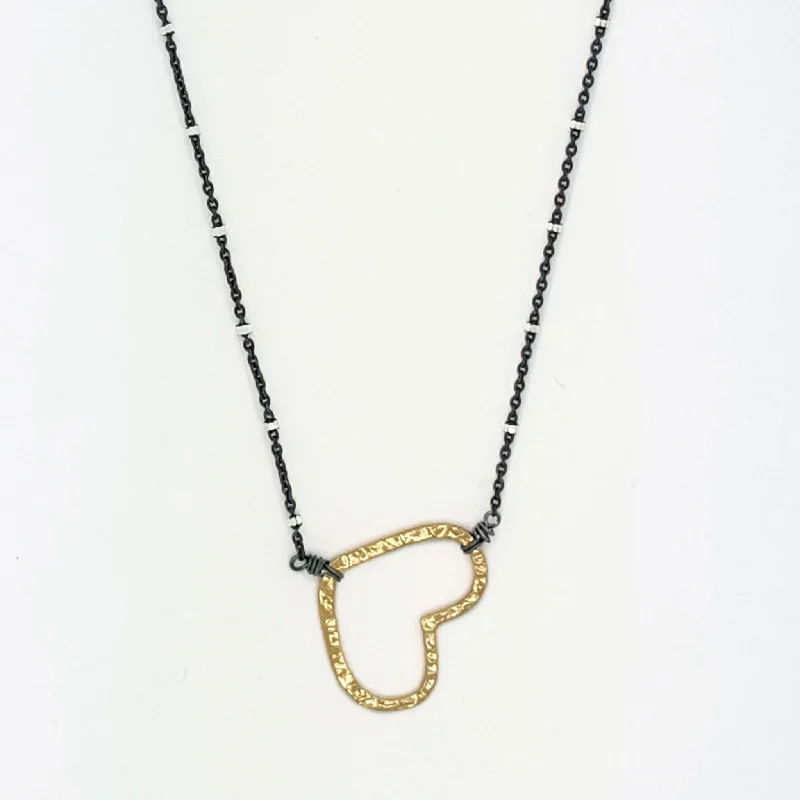 Textured Heart Necklace (RN1107)