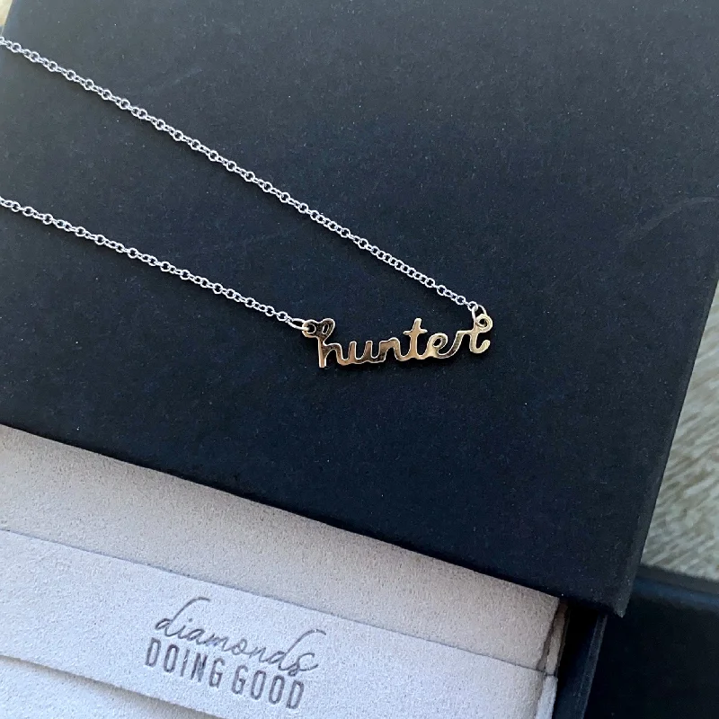 The Hunter Script Name Necklace