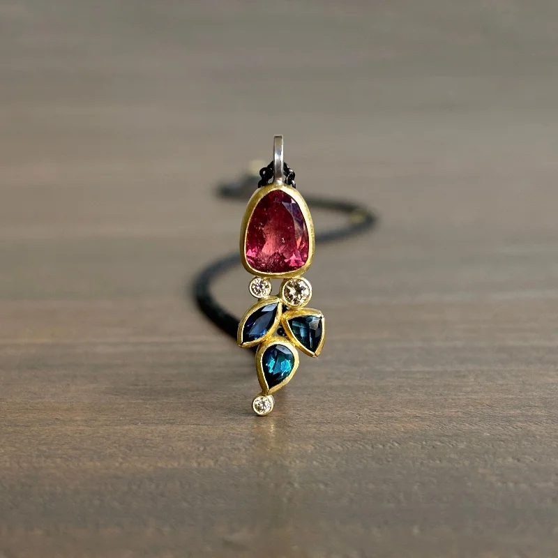 Tourmaline & Diamond Flora Pendant