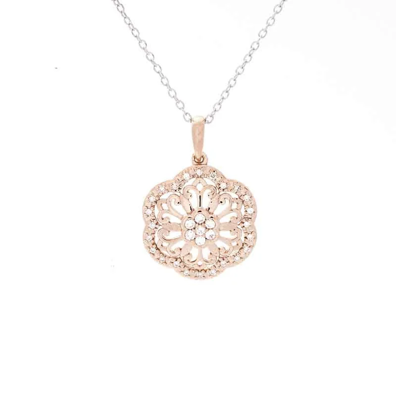 Flower Diamond Accent Pendant