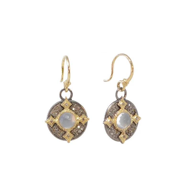 Chalcedony Open Circle Disc Earrings