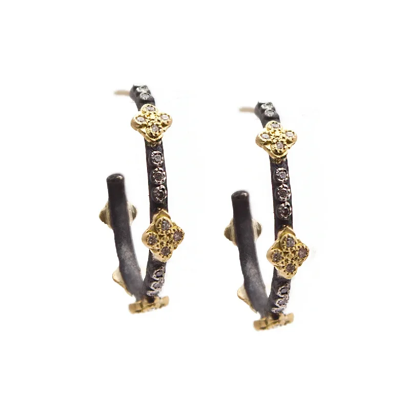 Diamond Crivelli Cross Hoop Earrings