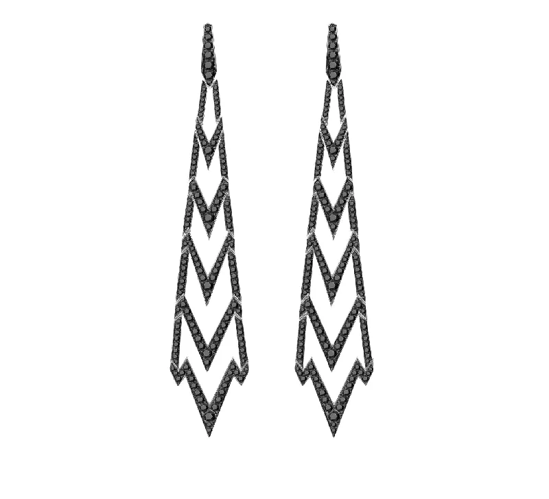 Black Diamond Lady Stardust Long Earrings