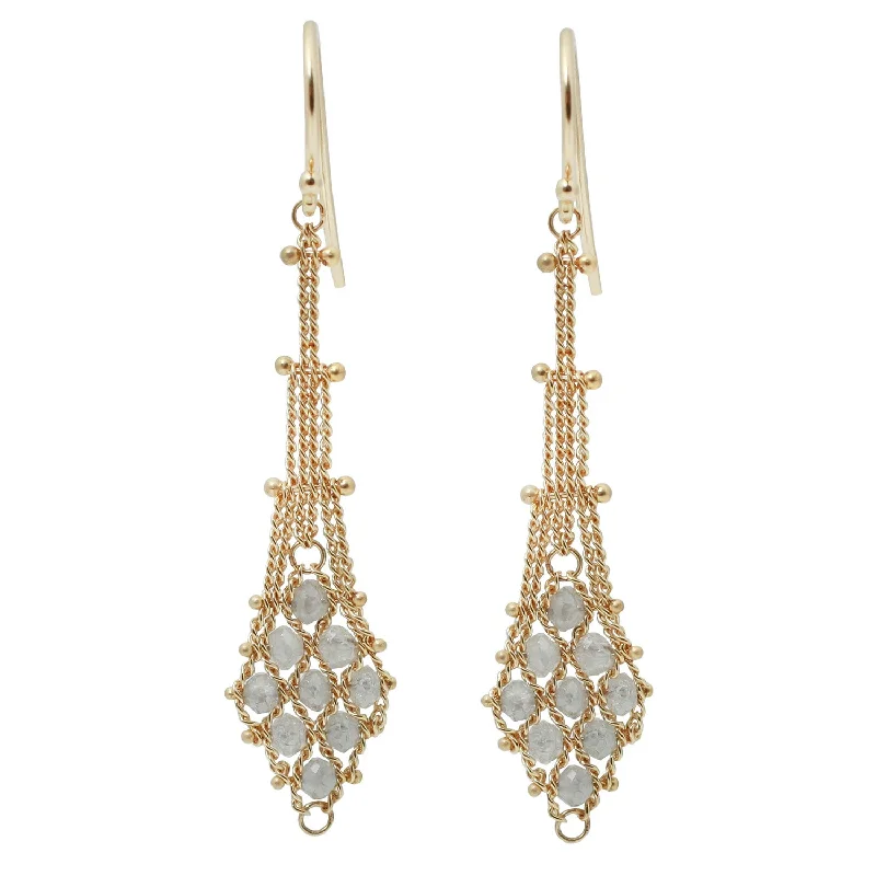 Diamond Lattice Textile Earrings