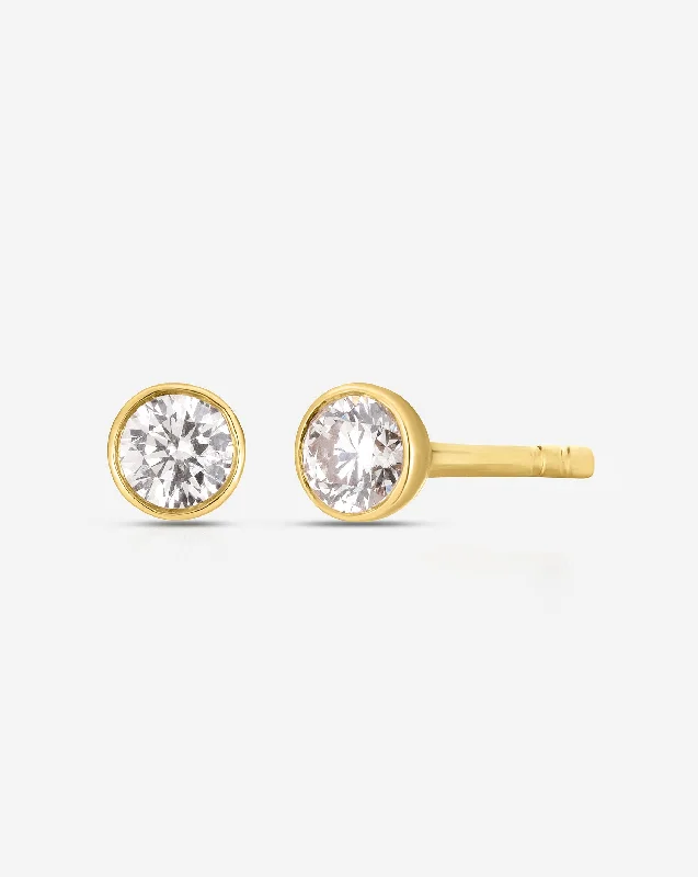 Bezel-Set Petite Diamond Studs