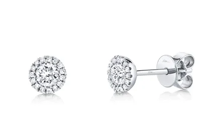 Bremer Jewelry Center of My World Round Solitaire/Stud Diamond Earrings in 14K White Gold (0.51ctw)