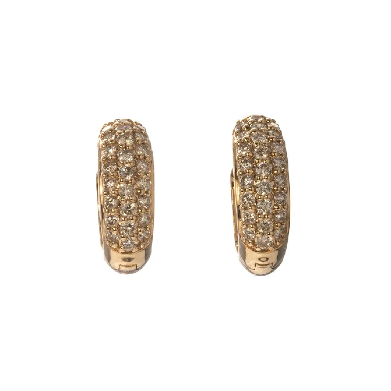 .50ct Diamond Pavé 14K Yellow Gold Huggie Hoop Earrings