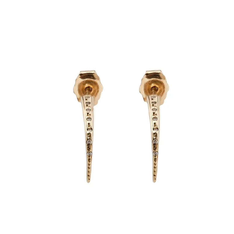 White Diamond Gold Razor Claw Studs