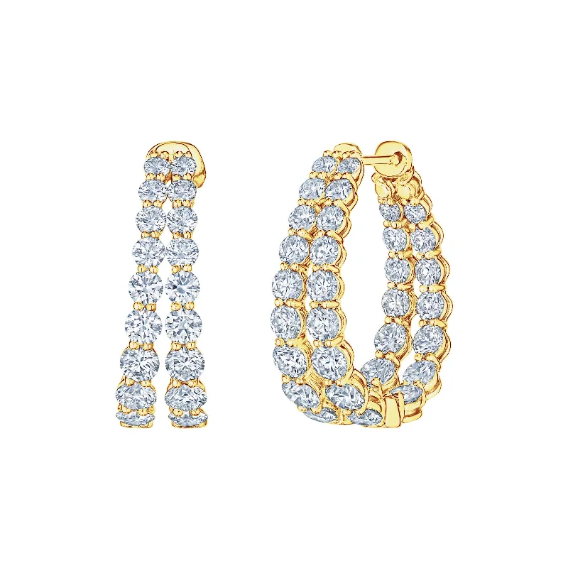 Lyric Double Hoop Earrings with Graduated Diamonds