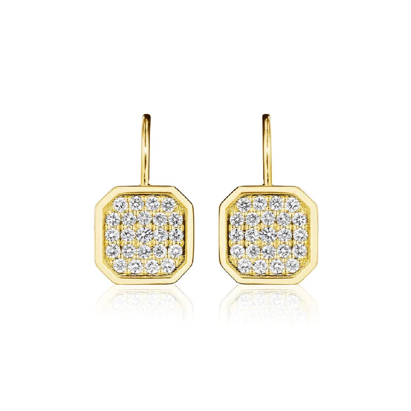 Diamond Asscher Shape Earrings