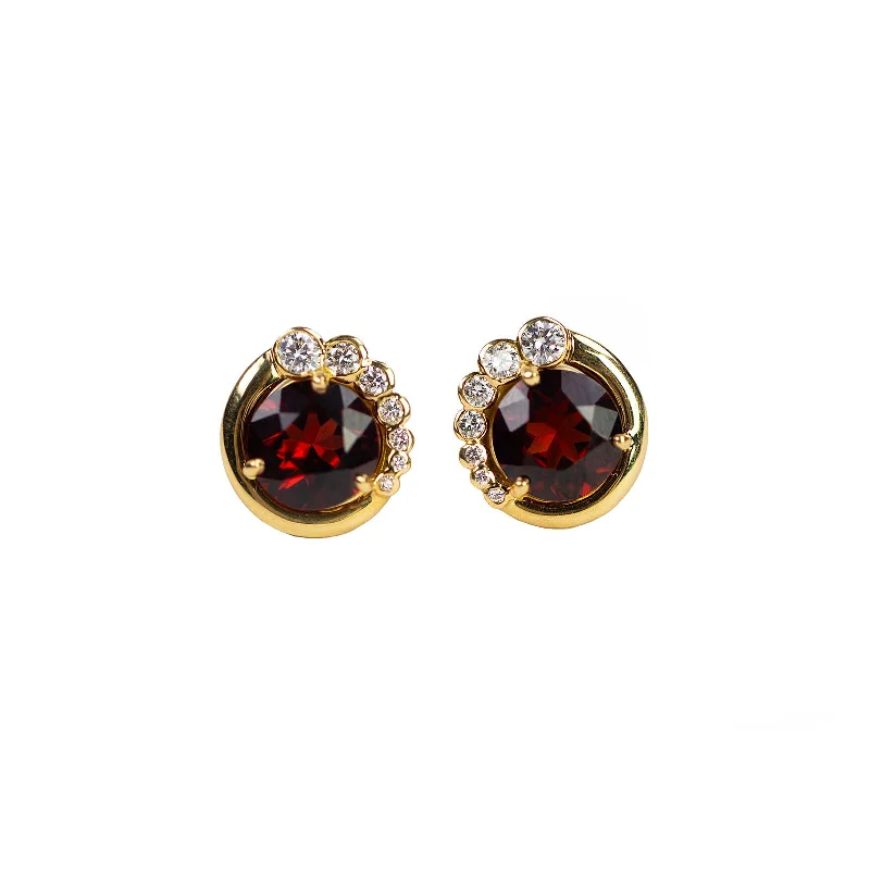 Garnet & Diamond Juju Earrings