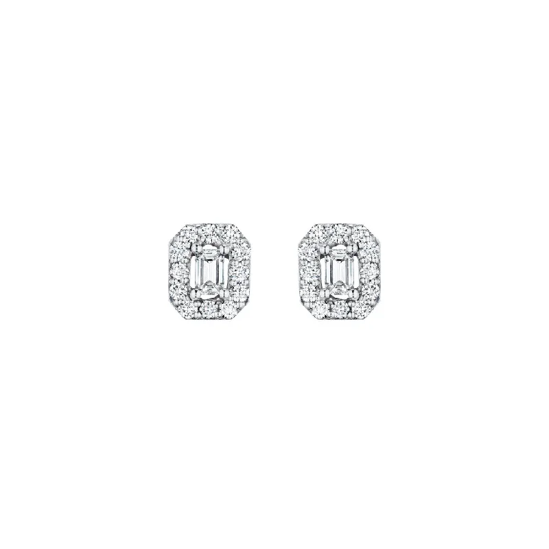 Emerald Cut Diamond Earrings