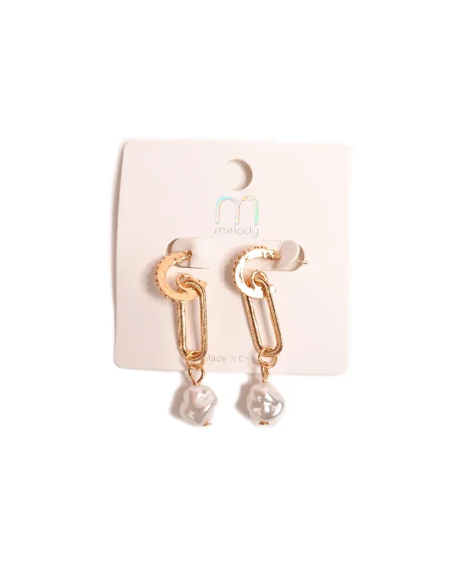 Fancy Pearl Hoop Earring