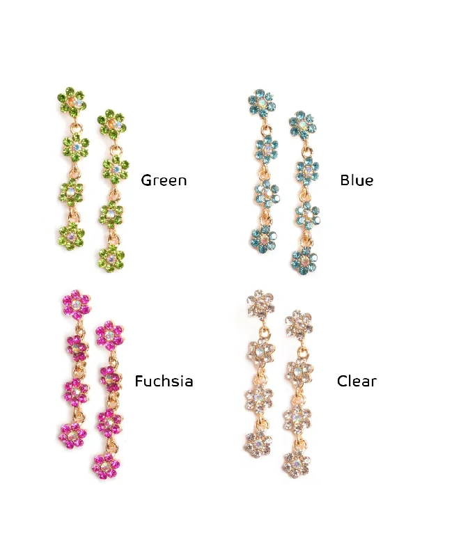 Flower Rhinestones Earrings