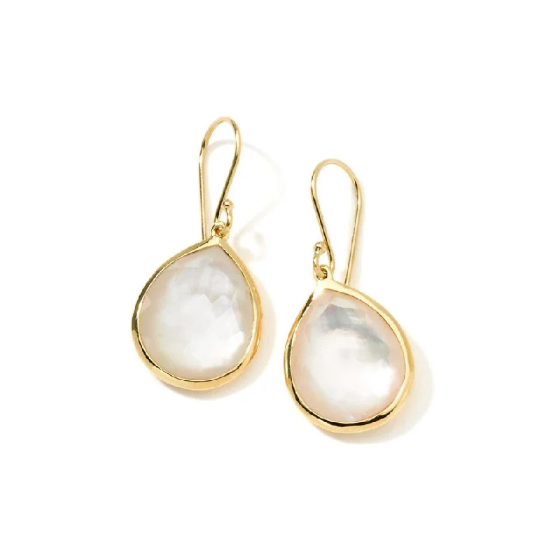 Mother of Pearl/Rock Candy Doublet Medium Teardrop Earrings