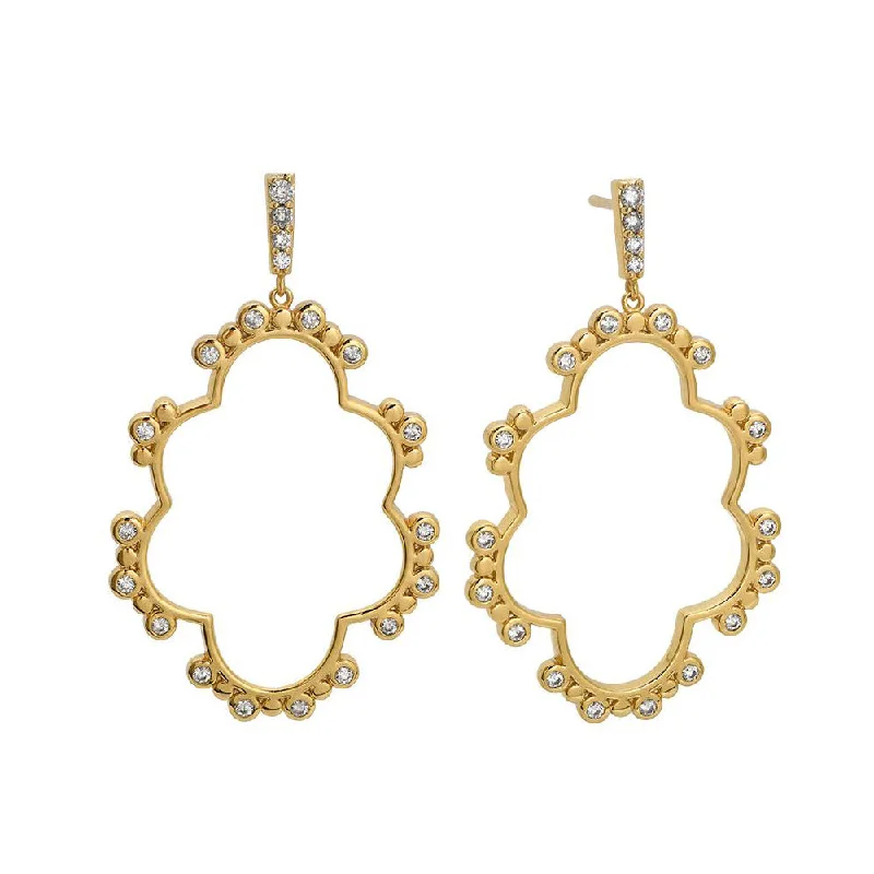 Goldbug Frame Sparkle Drop Earrings