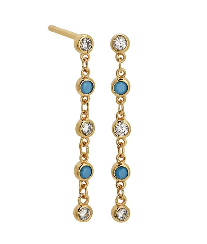 Goldbug Turquoise Scattered Sparkle Drop Earrings