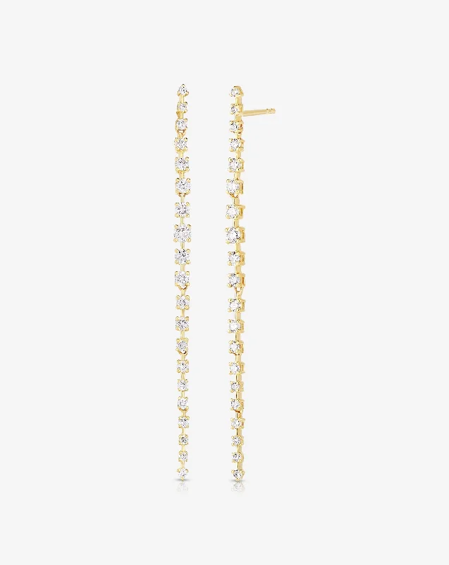 Graduated Diamond Drop Earrings