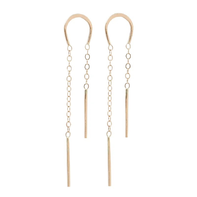 Horseshoe Chain Threader Earrings