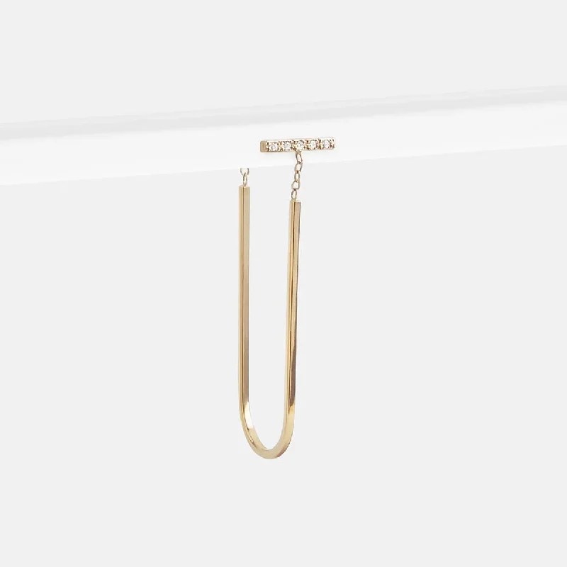 Long Turi Earring with Diamonds