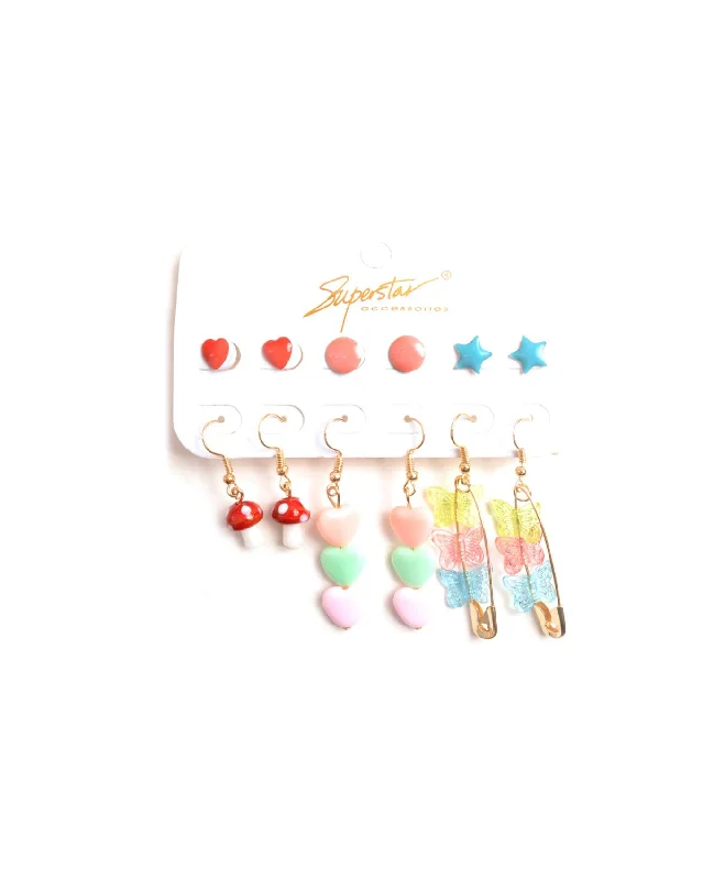 Mix Of Shapes Earring Set