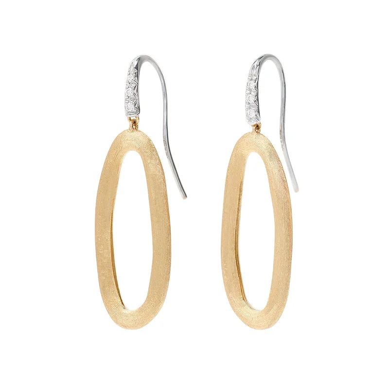 Jaipur Oval Link Diamond Hook Earrings