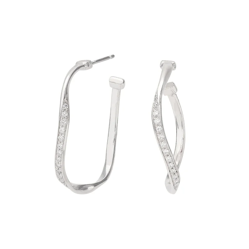 Marrakech Twisted Diamond Hoop Earrings