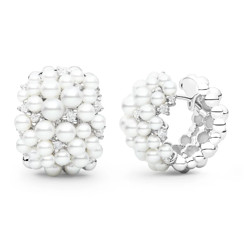 Paul Morelli Large Lagrange Pearl Snap Hoop Earrings