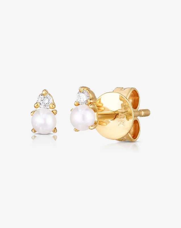 Pearl + Diamond Studs