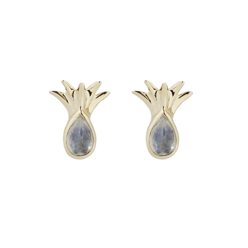 Mini Pineapple Moonstone Studs