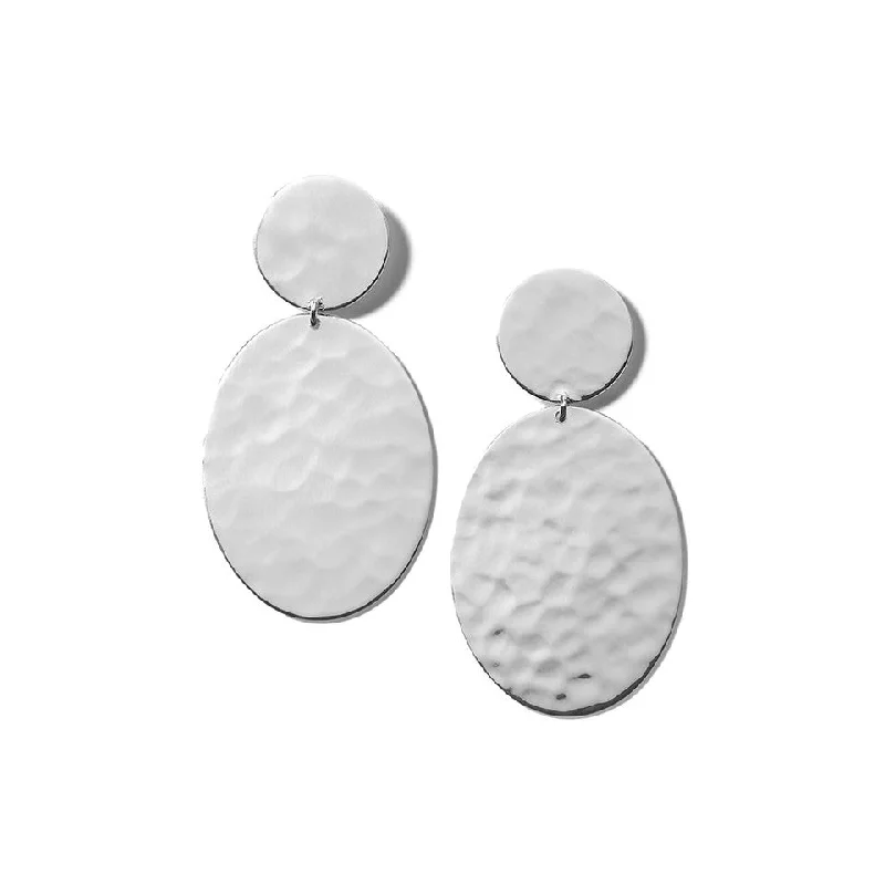 Classico Crinkle Hammered Oval Snowman Earrings