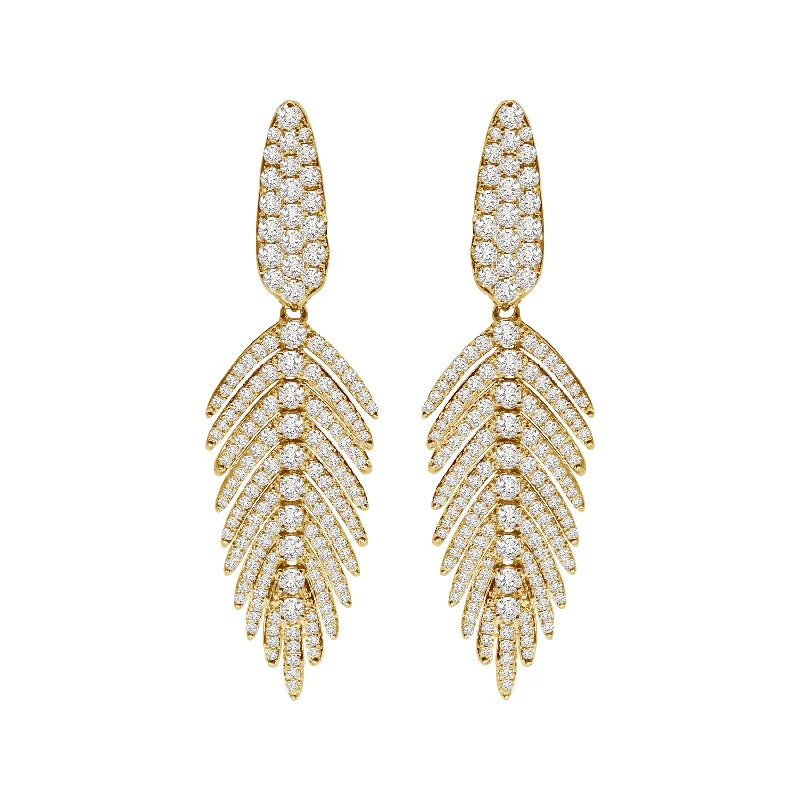 Jewels Diamond Feather Earrings