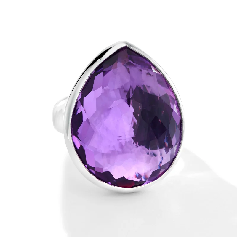 Rock Candy Teardrop Ring in Amethyst