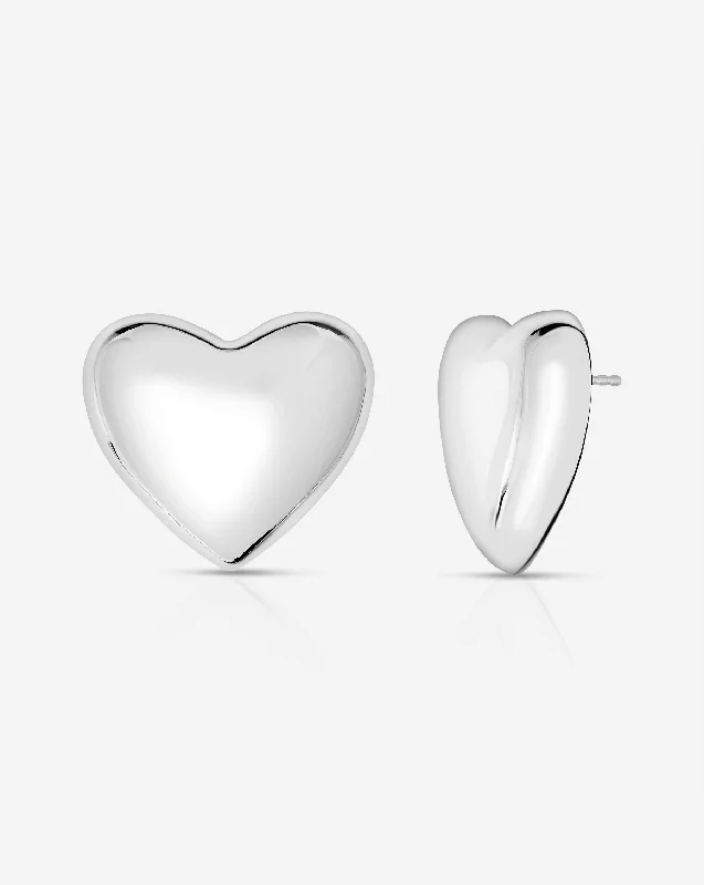 Sterling Silver - Heart Cloud Studs