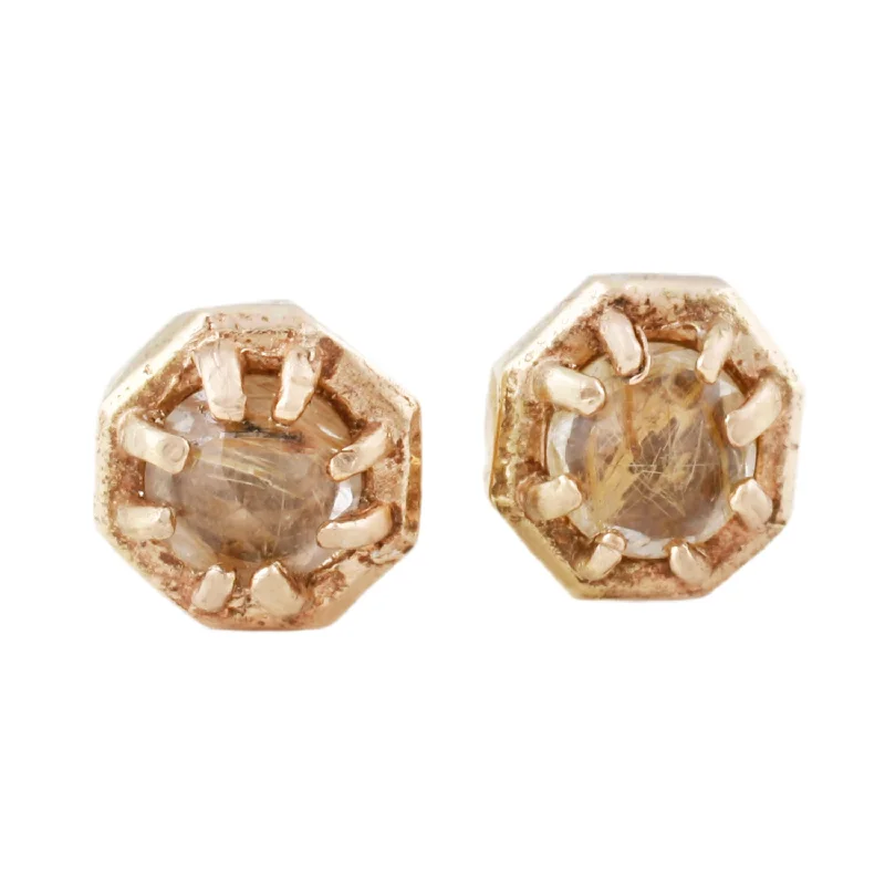 Tiny Rutilated Quartz Studs