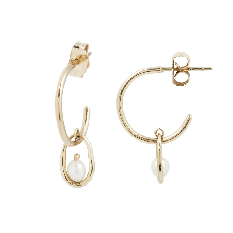 Pearl Droplet Hoops