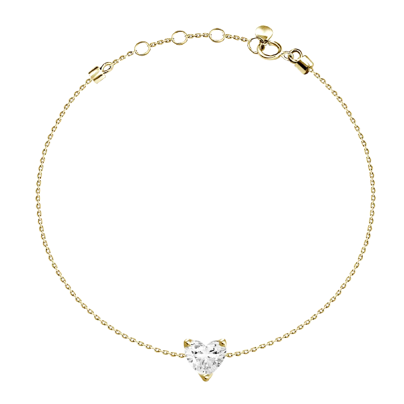 0.4ct Heart Diamond Dainty Bracelet