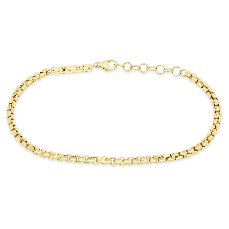 14k Gold Medium Box Chain Bracelet