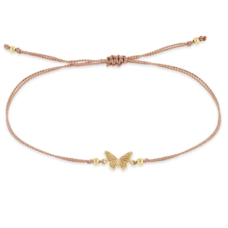 14k Midi Bitty Butterfly Cord Bracelet