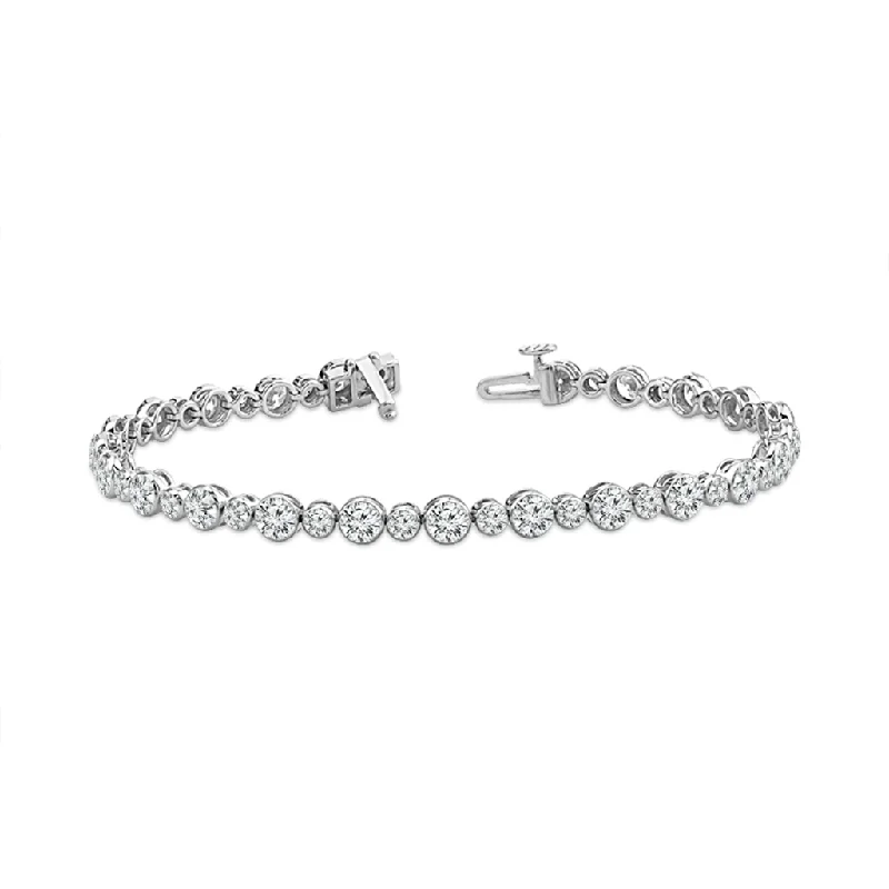 14K White Gold Lab Grown Diamonds Tennis Bracelet