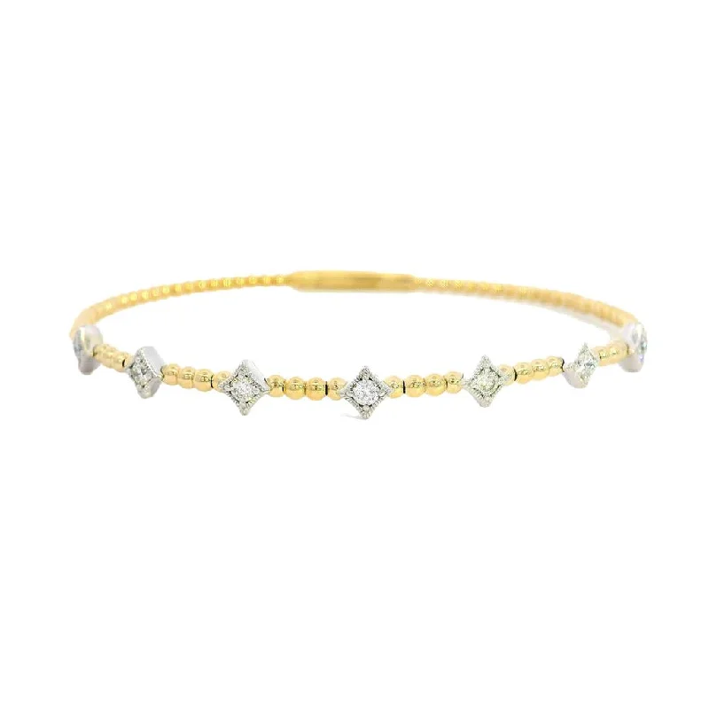 14K Yellow And White Gold Natural Diamonds Flexi Bracelet