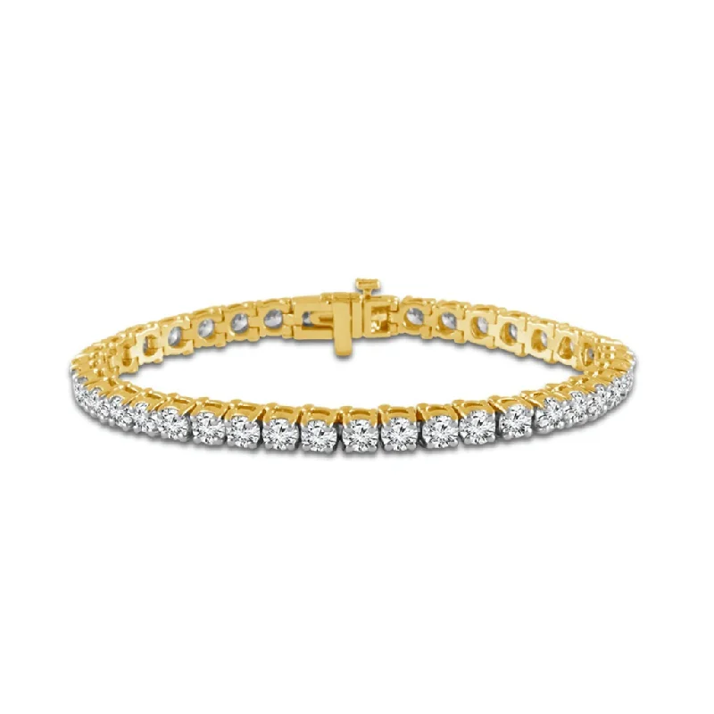 14K Yellow Gold Diamond Tennis Bracelet