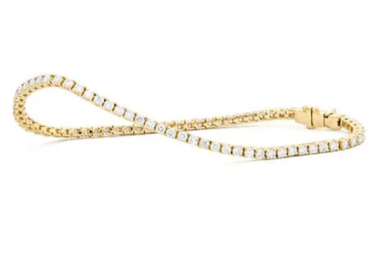 14K Yellow Gold Diamond Tennis Bracelet