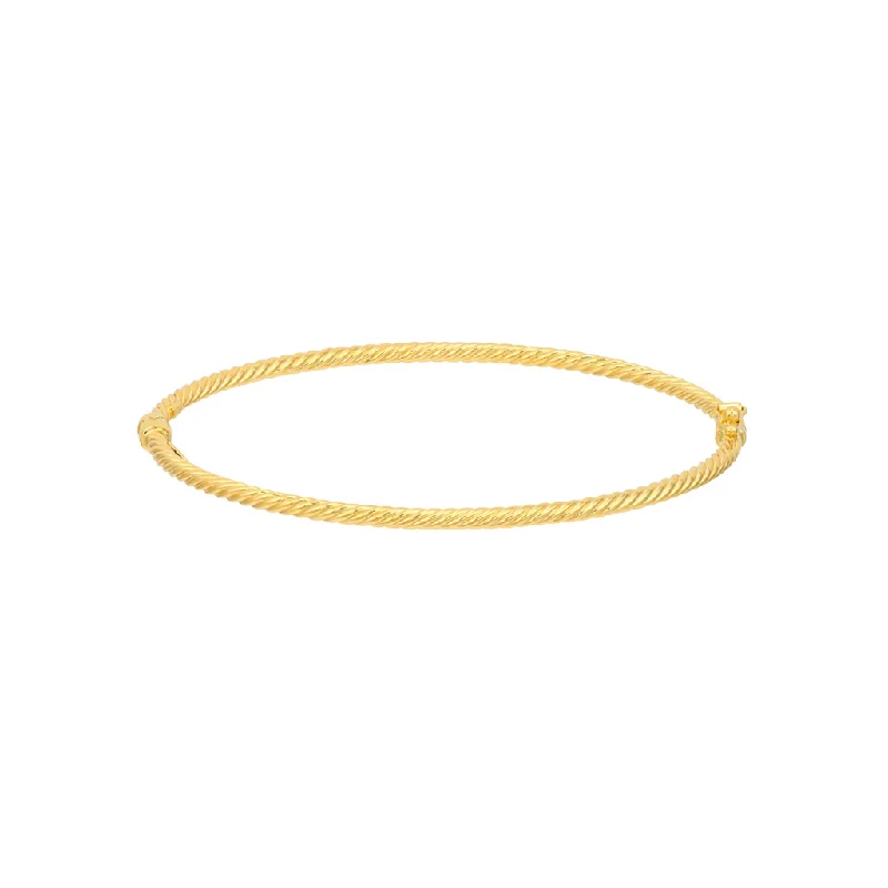 14K Yellow Gold Twisted Tube Bangle Bracelet