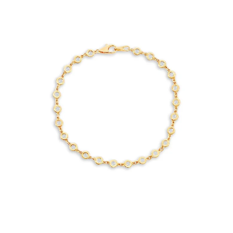 22 Stone Diamond By The Yard Bracelet (0.80 ct.) in 14K Gold