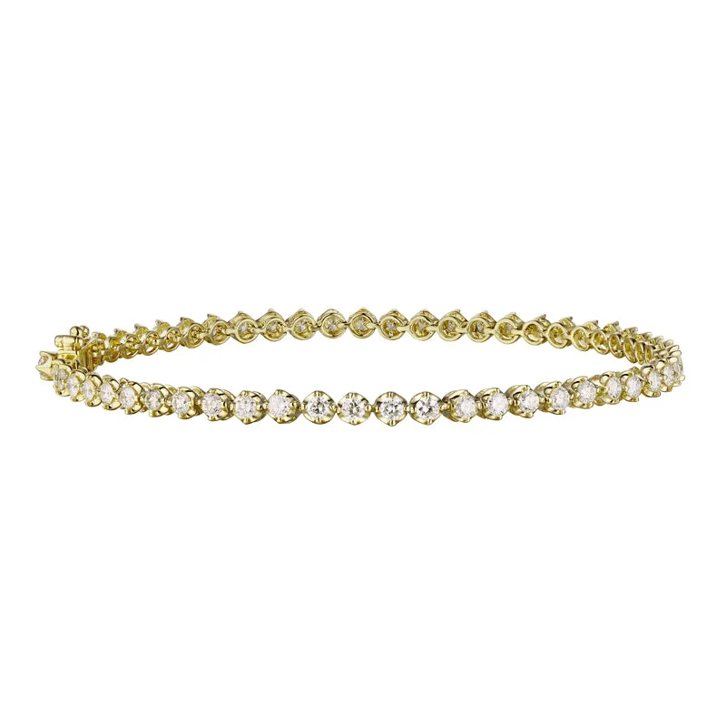 2ct Buttercup Setting Diamond Tennis Bracelet