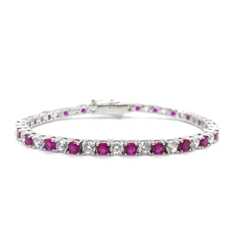 5 Carat Ruby and Diamond Crystalline Bracelet