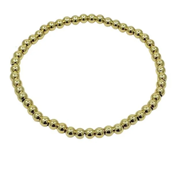 Beaded Bracelet: Gold Plated 4mm: (BG460/4)