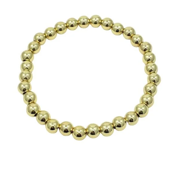 Beaded Bracelet: Gold Plated 6mm: BG460/6